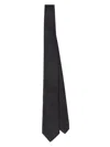 Prada Triangle-motif Wool Tie In Black