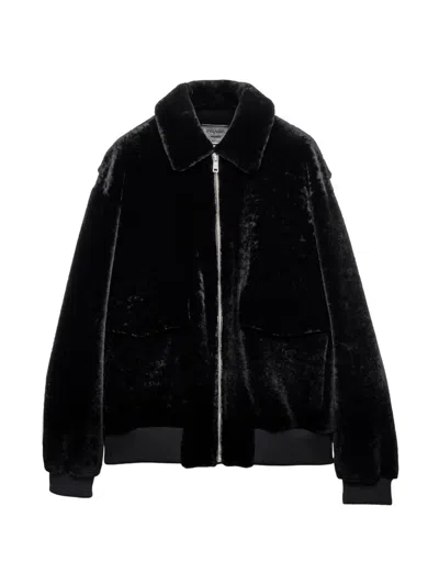 PRADA MEN'S SHEARLING BOMBER JACKET