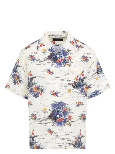 PRADA MEN'S SHORT SLEEVE COTTON SHIRT