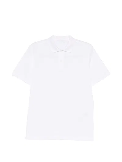 Prada Men's Short Sleeve Polo Shirt In White