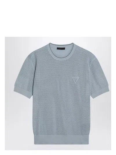 Prada Men's Short-sleeved Perforated Shirt