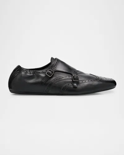 Prada Shuffle Monk Shoes - Men's - Calf Leather In Black