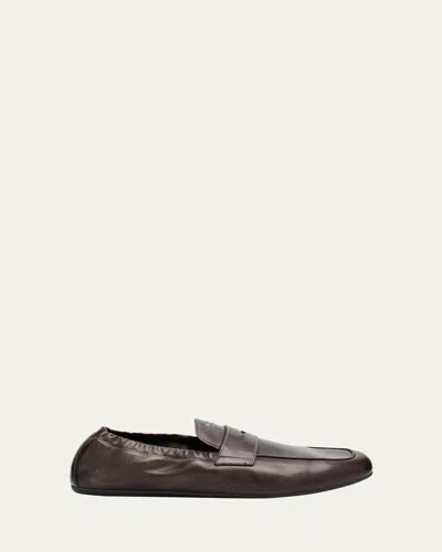 Prada Men's Shuffle Slip-on Loafers In Brown