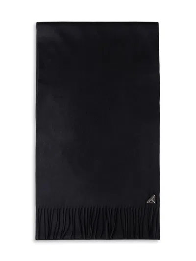 Prada Men's Silk And Cashmere Scarf In Black