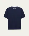 Prada Crewneck T-shirt In Silk Blend In Bleu