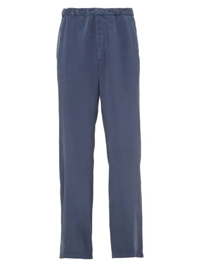 Prada Silk Pants In Blue