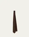 Prada Men's Silk Satin Tie In Brown