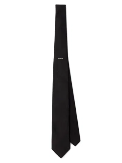 Prada Men's Silk Tie In Black