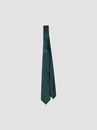 Prada Men's Silk Tie In Green