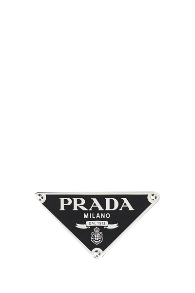 Prada Men Silver Metal Buckle