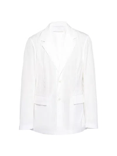 Prada Single-breasted Cotton Blazer In White