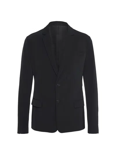Prada Single-breasted Technical Stretch Fabric Jacket In Black