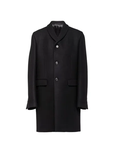 Prada Men's Single-breasted Wool And Cashmere Coat In Black