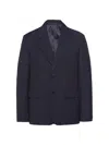 Prada Navy Single Breasted Blazer In Blue