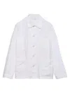 Prada Men's Single-breasted Linen Jacket In White