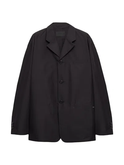 PRADA MEN'S SINGLE-BREASTED TECHNICAL COTTON JACKET