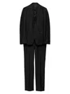 Prada Single-breasted Dress In Anthracite Gray Wool And Cashmere In Black