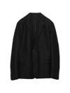 Prada Single-breasted Wool Blend Jacket In Black