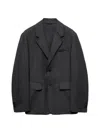 Prada Men's Single-breasted Wool Blend Jacket In Black