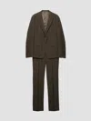 Prada Single-breasted Wool Suit In Brown