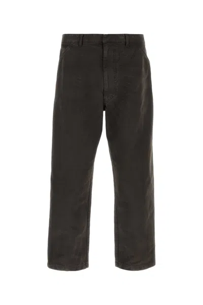 Prada Men Slate Cotton Wide-leg Pant In Brown