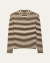 Prada Men's Slim-fit Wool Knit Stripe Crewneck Sweater In Multi