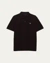 Prada Men's Slim Pique Knit Logo Polo In Black