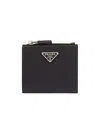 Prada Men's Small Saffiano Leather Wallet In Black