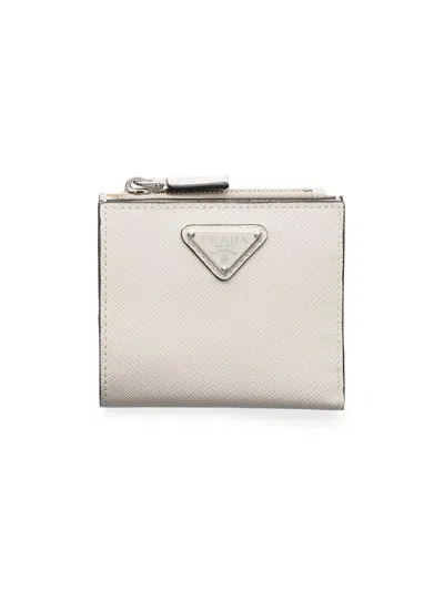 Prada Men's Small Saffiano Leather Wallet In White