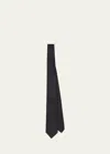 Prada Men's Solid Satin Tie In Nero