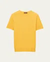 Prada Short-sleeved Cotton Sweater In Senape