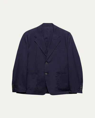 PRADA MEN'S SOLID STRETCH POPLIN BLAZER