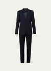Prada Single-breasted Wool Blend Suit In Bleu