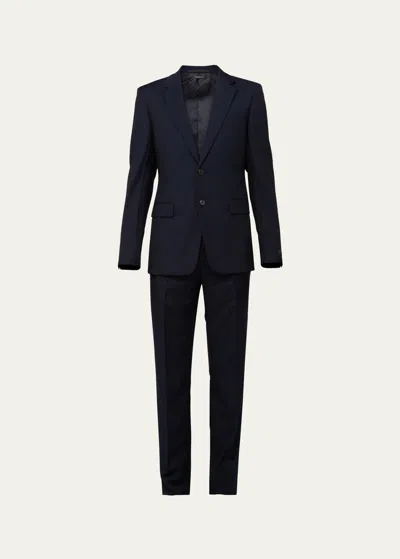 PRADA MEN'S SOLID WOOL-MOHAIR SUIT