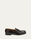 Prada Men's Leather Loafers In Black