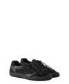 Prada Speedrock Leather And Mesh Fabric Sneakers In Black