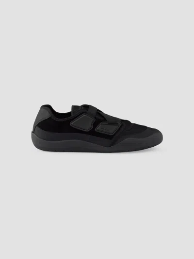 Prada Speedrock Sneaker Aus Leder Und Meshgewebe In Black
