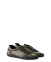 Prada Sneakers Speedrock In Leather And Mesh Fabric In Green