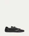 Prada Speedrock Leather And Mesh Fabric Sneakers In Black