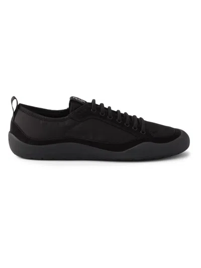Prada Women's Speedrock Nylon And Suede Sneakers In Black