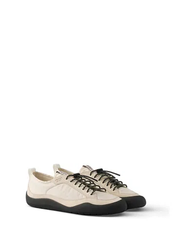 Prada Speedrock Sneakers In Ivory Re-nylon And Suede In White