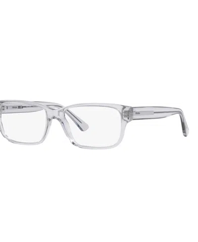 Prada Men's Square Eyeglasses, Pr 18zv In Crystal Grey