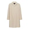 Prada Single-breasted Cotton Overcoat In Calce