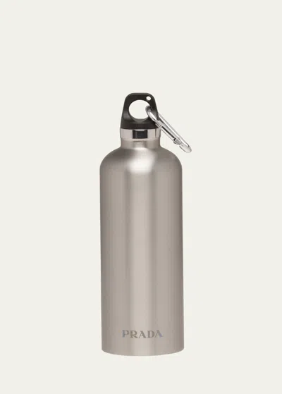 Prada Men's Stainless Steel Water Bottle, 500 ml In Metallic