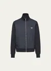 Prada Contrast-trim Brand-plaque Cotton And Recycled-nylon Sweatshirt In F0806 Nero Nero