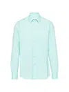 Prada Stretch Cotton Shirt In Green