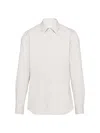 Prada Stretch Cotton Shirt In Grey