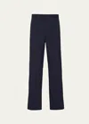 Prada Men's Stretch Poplin Pants In Blu