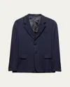 Prada Men's Stretch Wool Blazer In Bleu