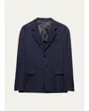 Prada Men's Stretch Wool Blazer In Blue